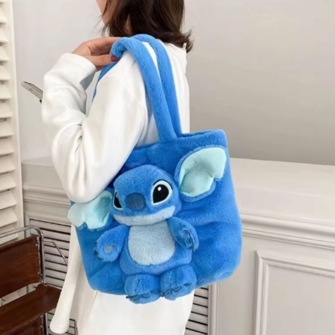 Bucket Bag em Pelúcia Plush Stitch Kids 