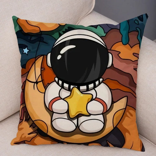 Capa de Almofada Decorativa Astronauta Cama - 0001 Conceito Kids 1 40x40cm 