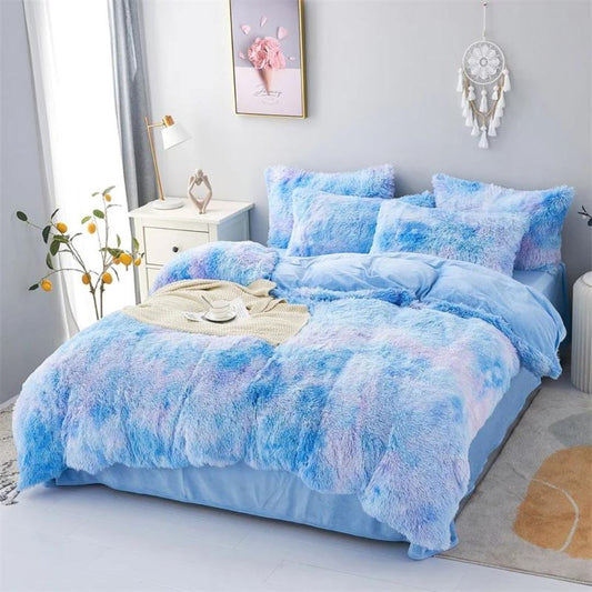 Jogo de Cama Felpudo Azul Bebê (3 Peças) Cama - 0015 Conceito Kids 