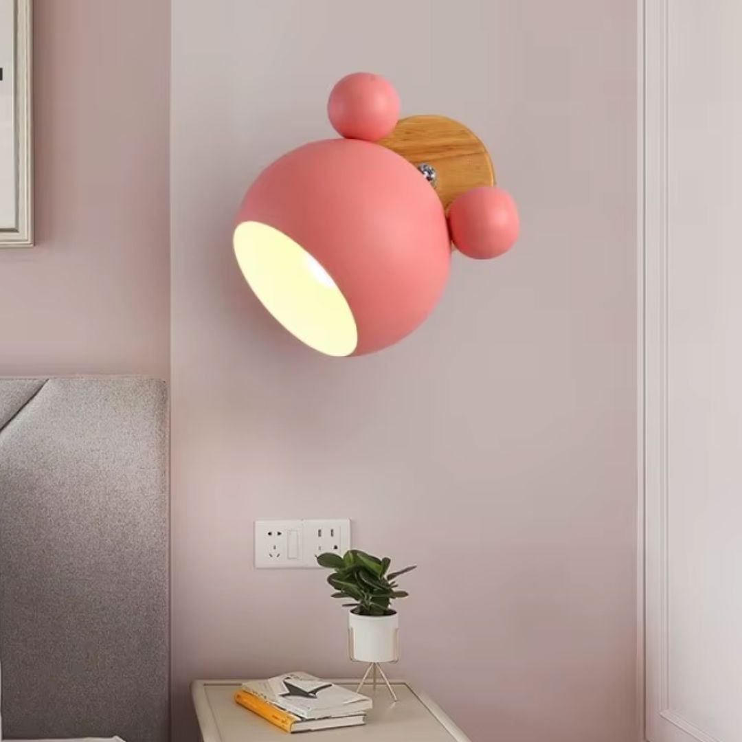 Luminária Arandela de Parede AerMouse Colors Ajuste 180º Conceito Kids 