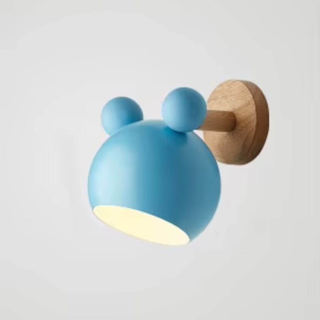 Luminária Arandela de Parede AerMouse Colors Ajuste 180º Conceito Kids Azul 