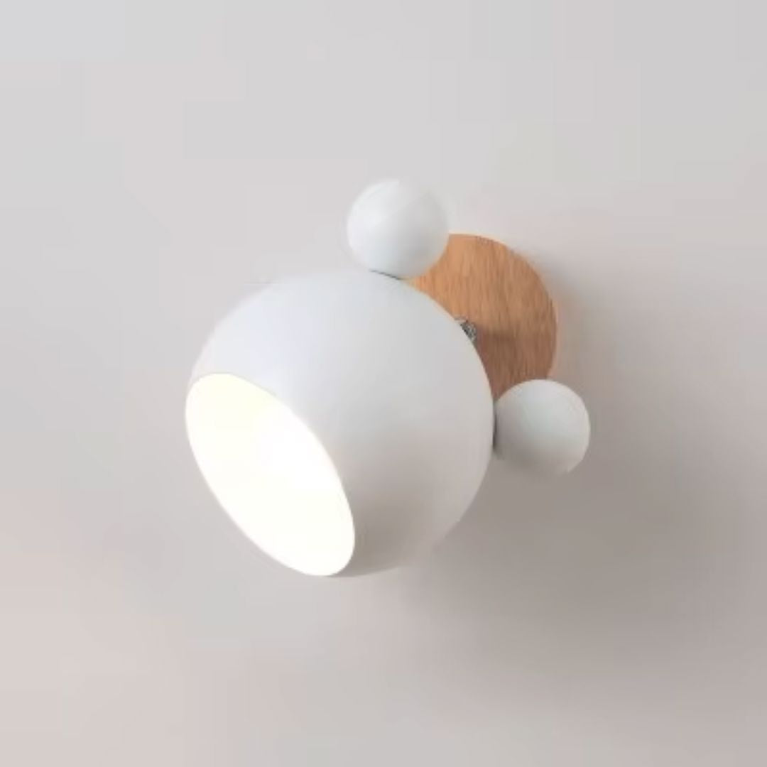 Luminária Arandela de Parede AerMouse Colors Ajuste 180º Conceito Kids Branco 