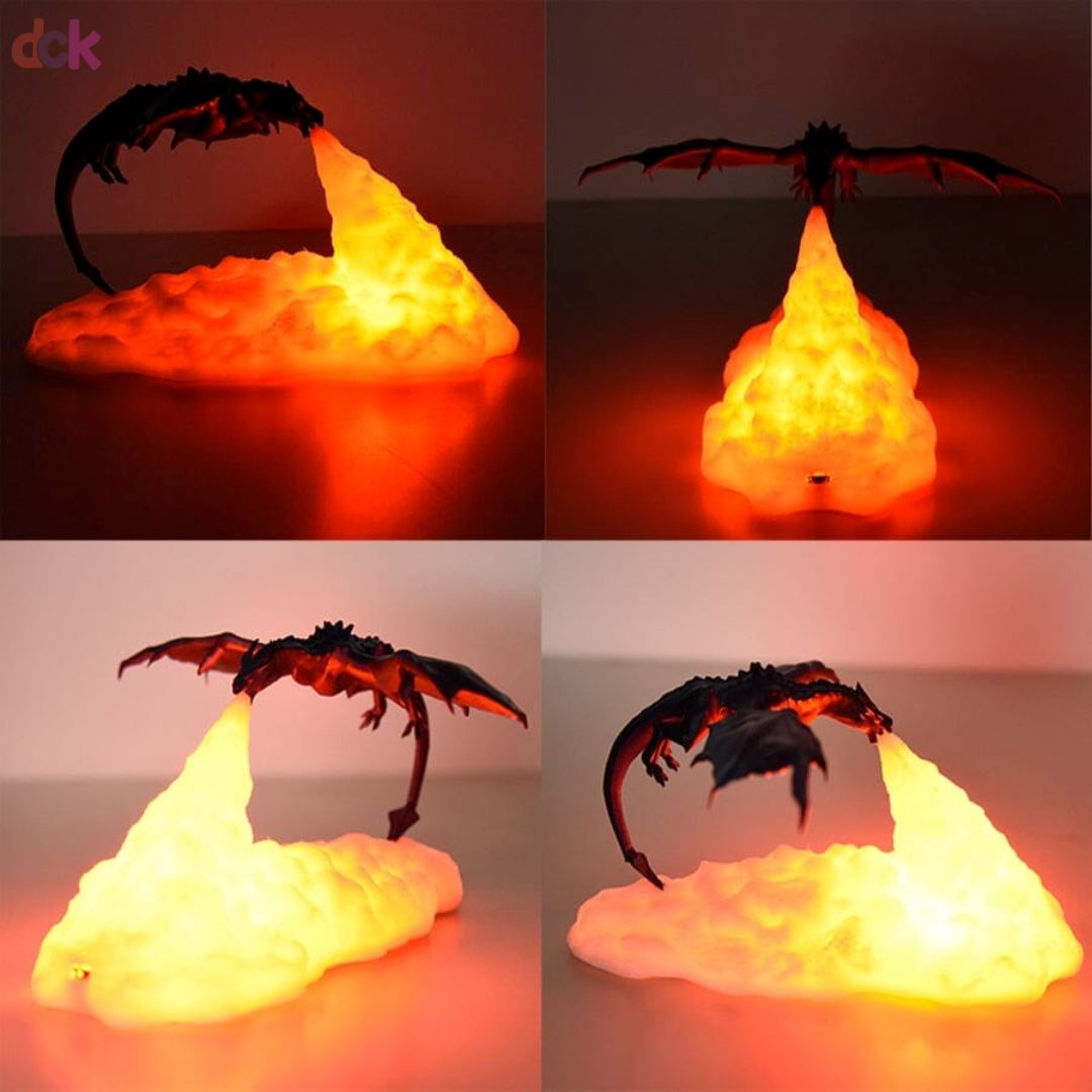 Luminária Criativa de Mesa Dragão 3D Decorativo - 0011 Conceito 