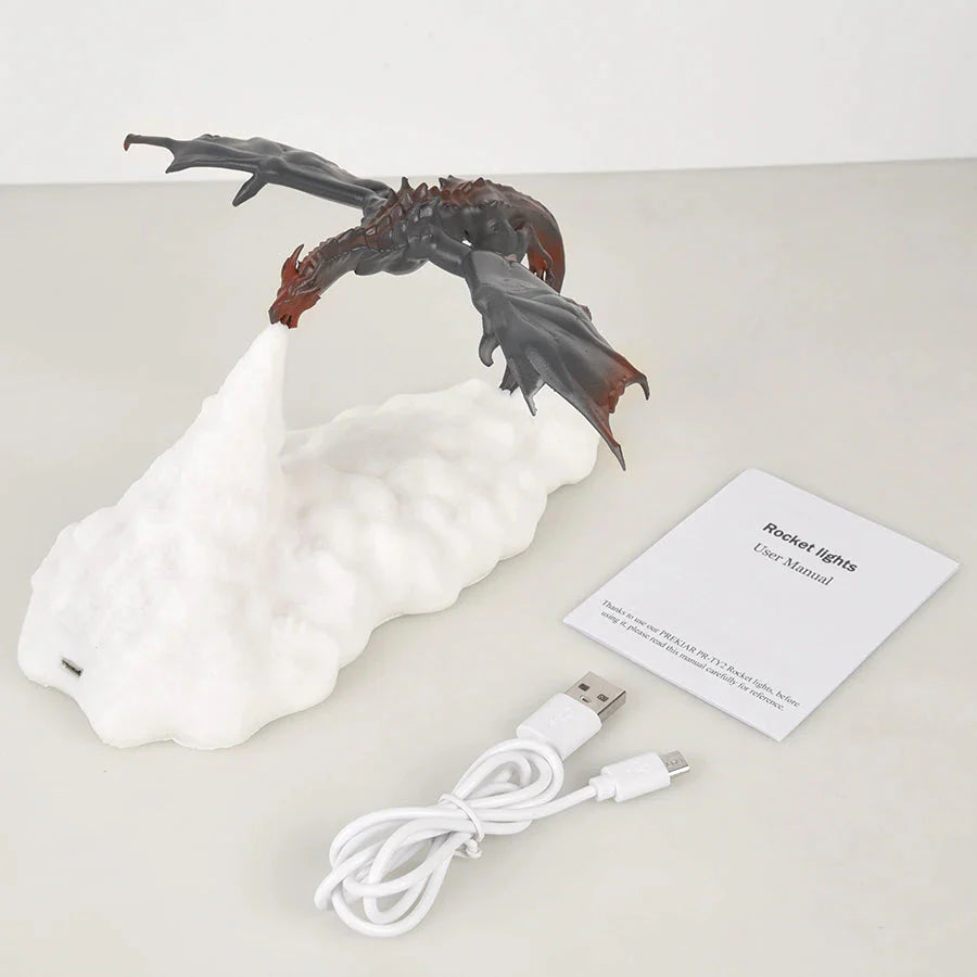 Luminária Criativa de Mesa Dragão 3D Decorativo - 0011 Conceito 