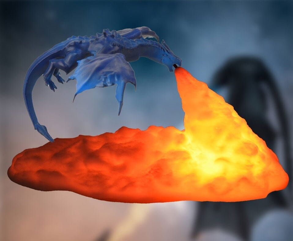 Luminária Criativa de Mesa Dragão 3D Decorativo - 0011 Conceito Blue Ice Dragon 