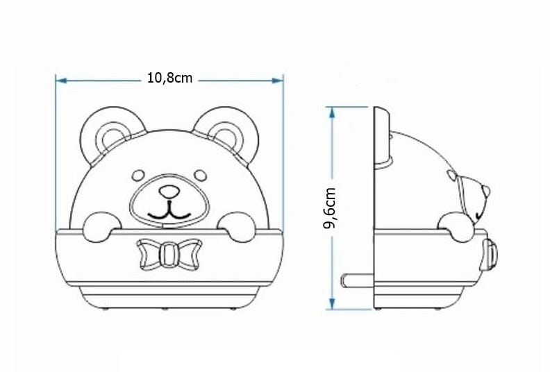 Luminária Sensorial Ursinho com Controle Remoto para Quarto Sensorial - 0006 Conceito Kids 