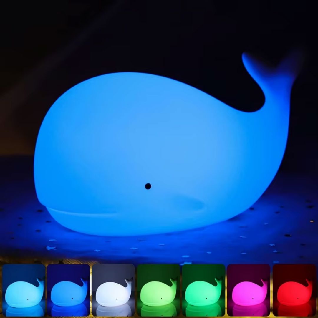 Luminária Touch em Silicone Baleia Silicone - 0001 Conceito Kids 