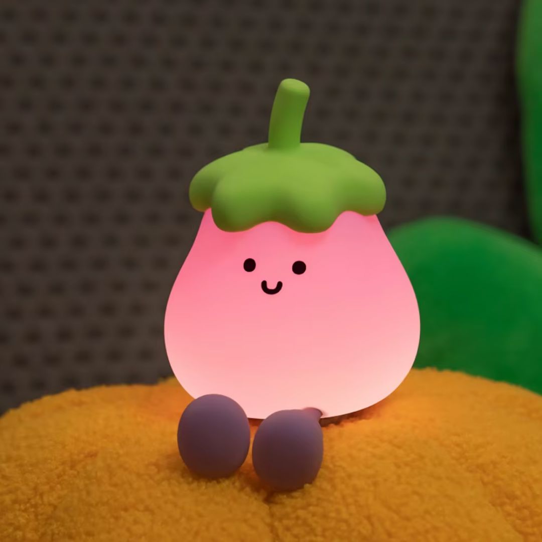 Luminária Touch em Silicone Berinjela Conceito Kids Sem florzinha 