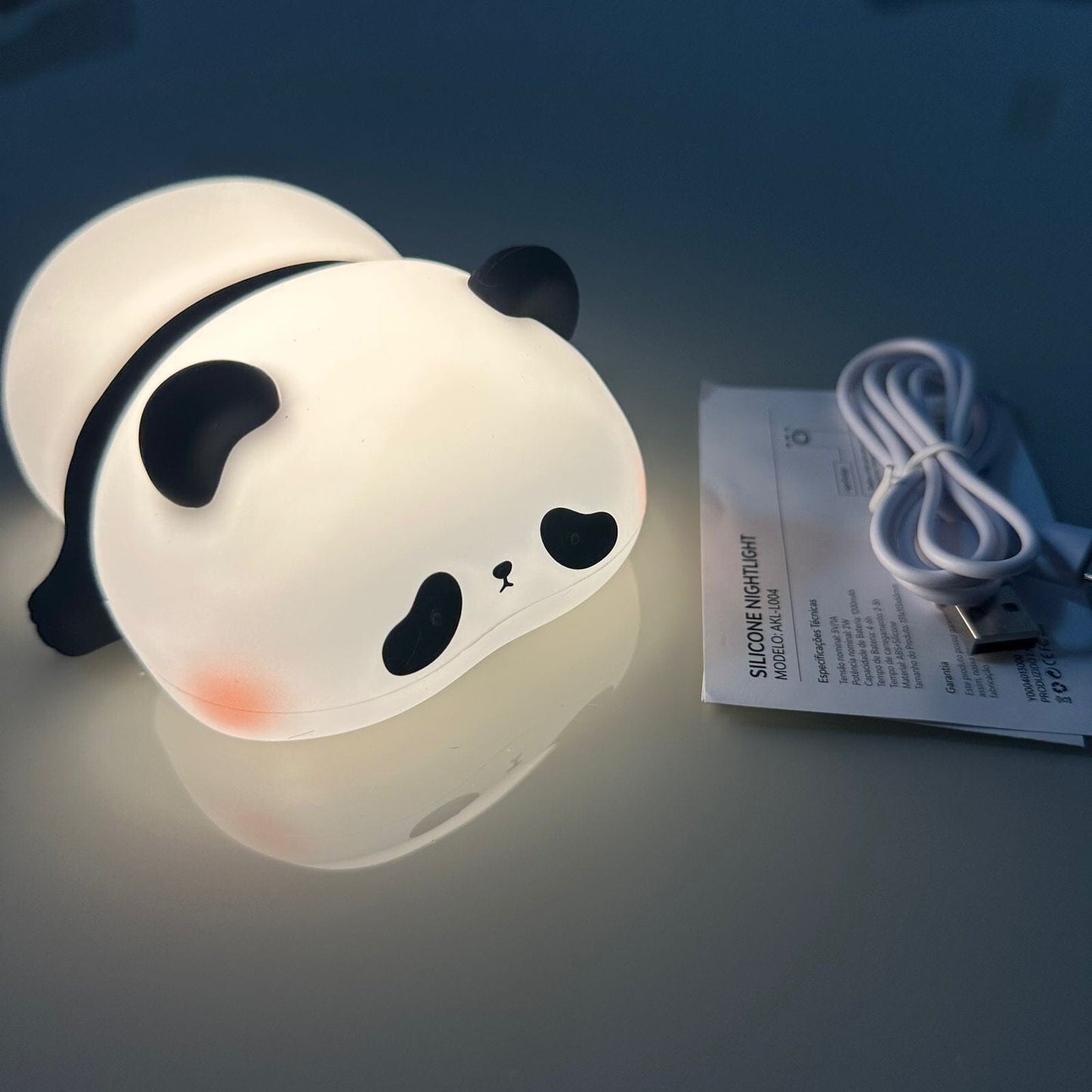 Luminária Touch em Silicone Panda Preguiçoso Silicone - 0016 Conceito Kids 