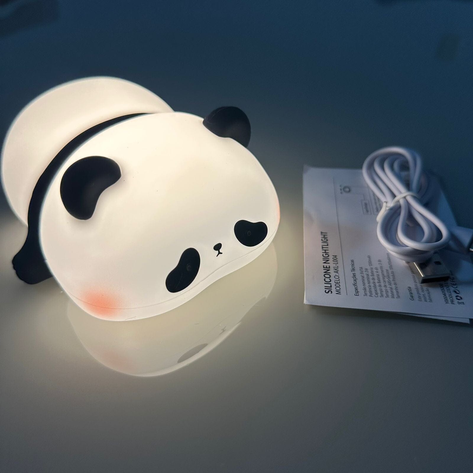 Luminária Touch em Silicone Panda Preguiçoso Silicone - 0016 Conceito Kids 