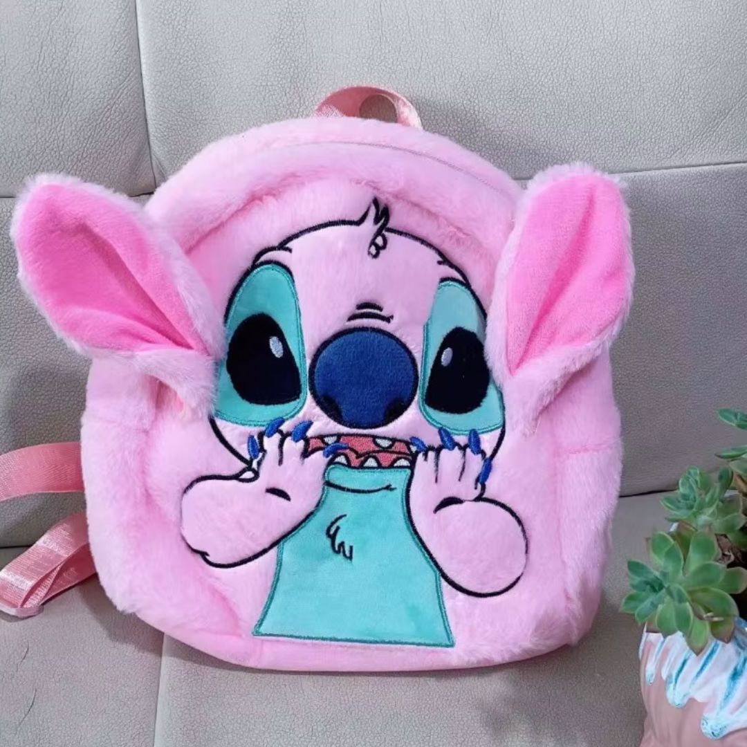 Mochila Bag em Pelúcia Stitch Kids Angel 