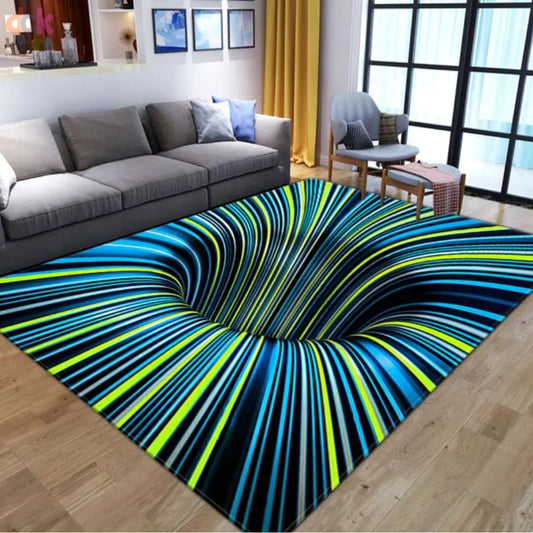 Tapete Decorativo Listras Illusion 3D Retangular Tapete - 0013 Conceito Kids 80x120cm 