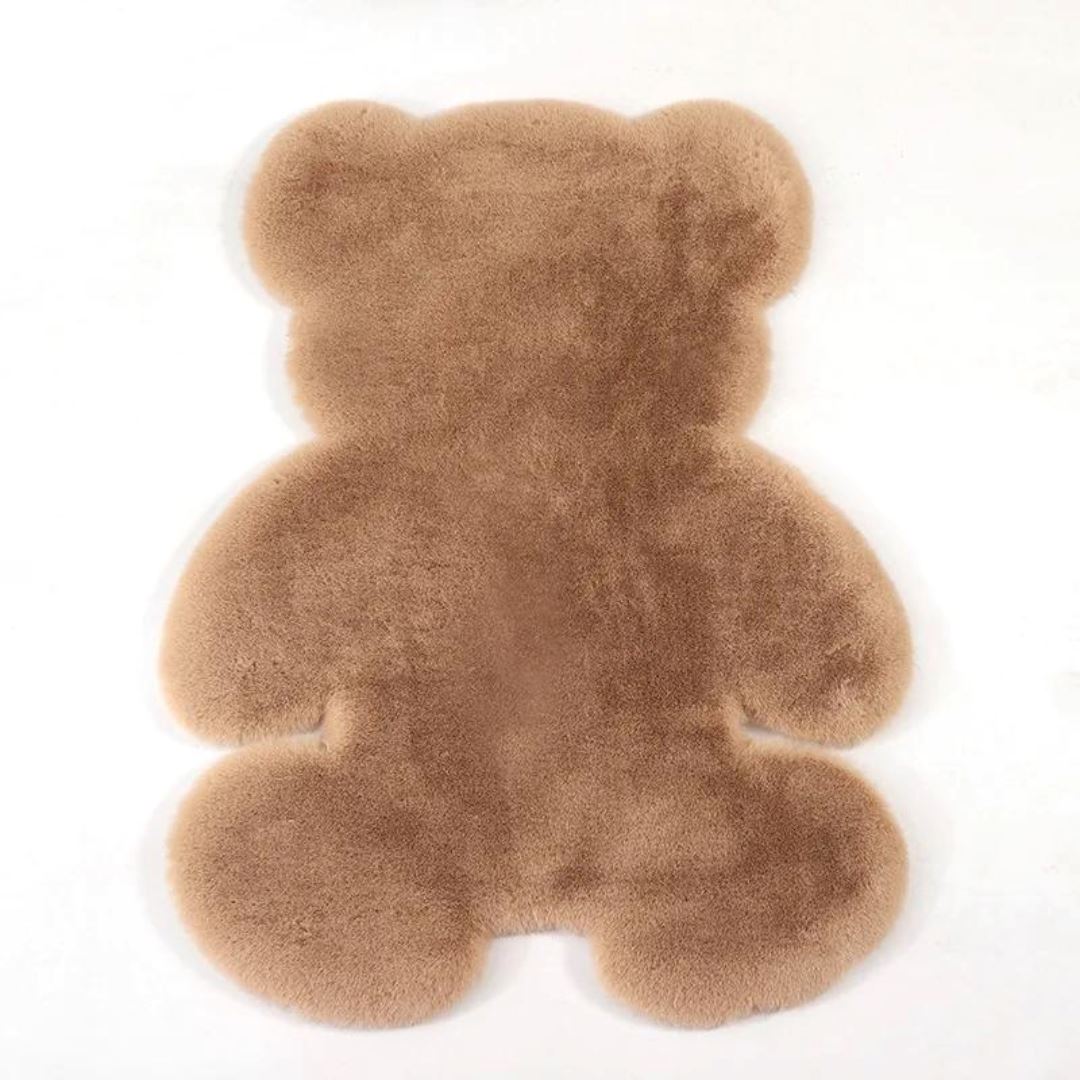 Tapete Orgânico Infantil Ursinho Felpudo Tapete - 0017 Conceito Marrom 60x80cm 