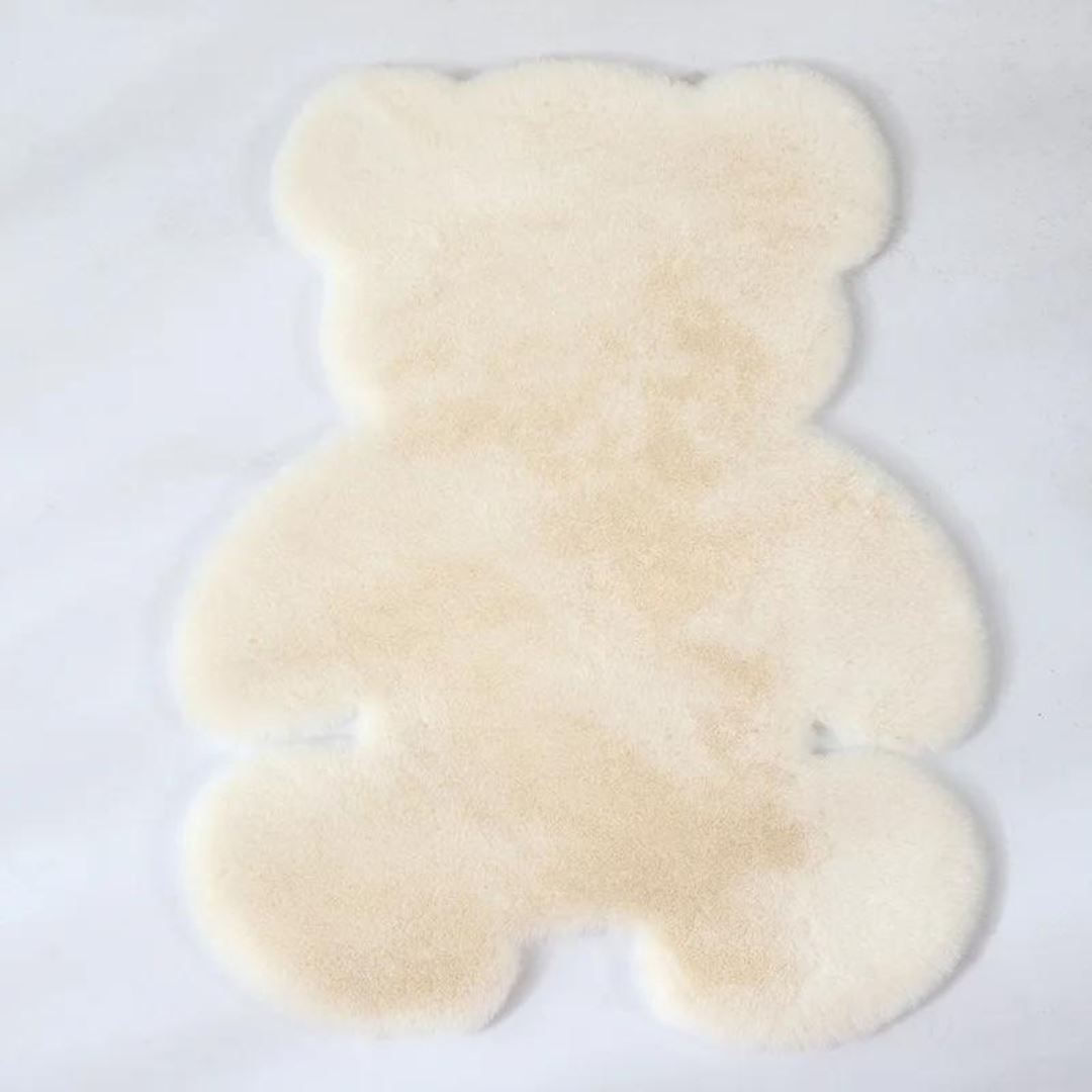 Tapete Orgânico Infantil Ursinho Felpudo Tapete - 0017 Conceito Off White 60x80cm 