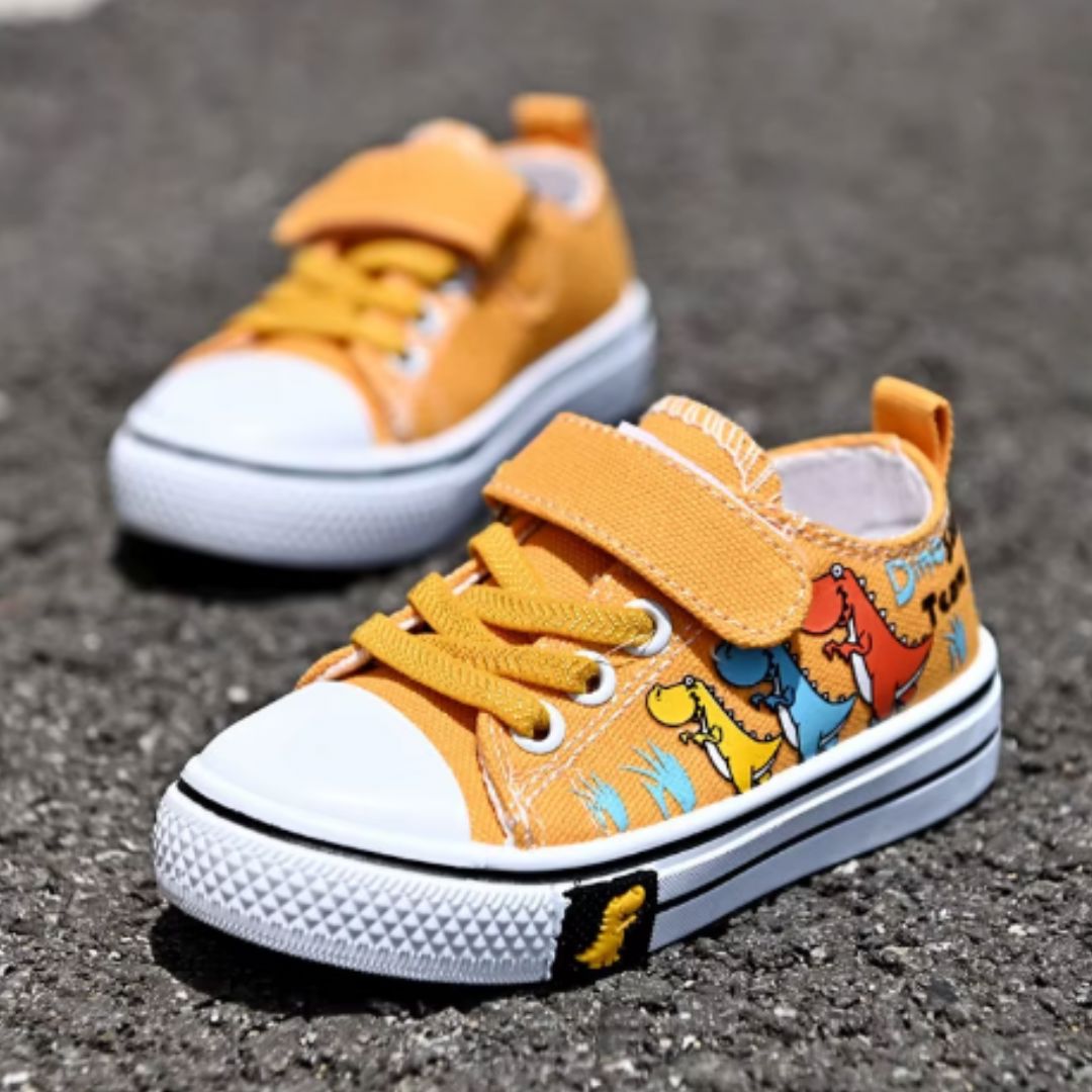 Tênis Moderno Infantil Dinossauros Conceito Kids Amarelo 19 (13cm) 