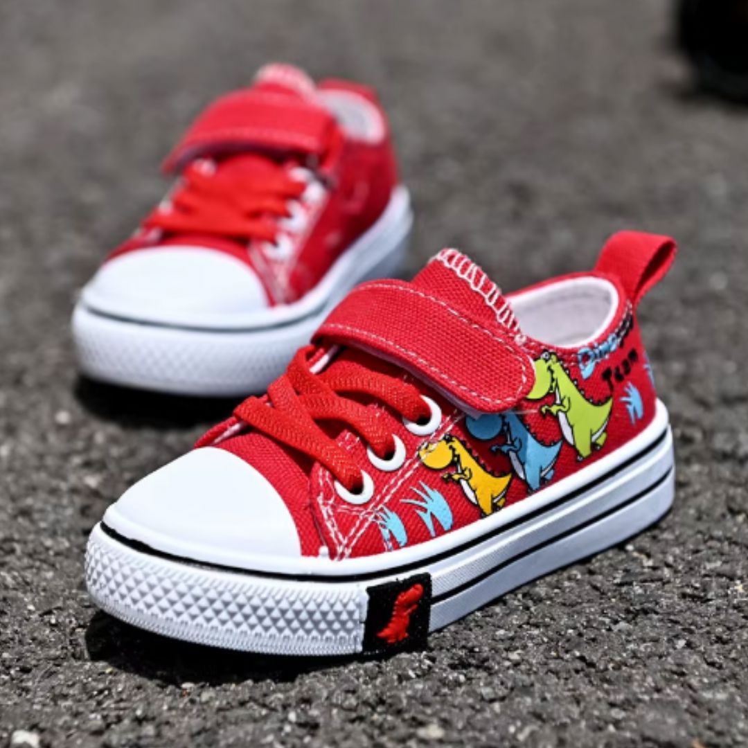Tênis Moderno Infantil Dinossauros Conceito Kids Vermelho 19 (13cm) 